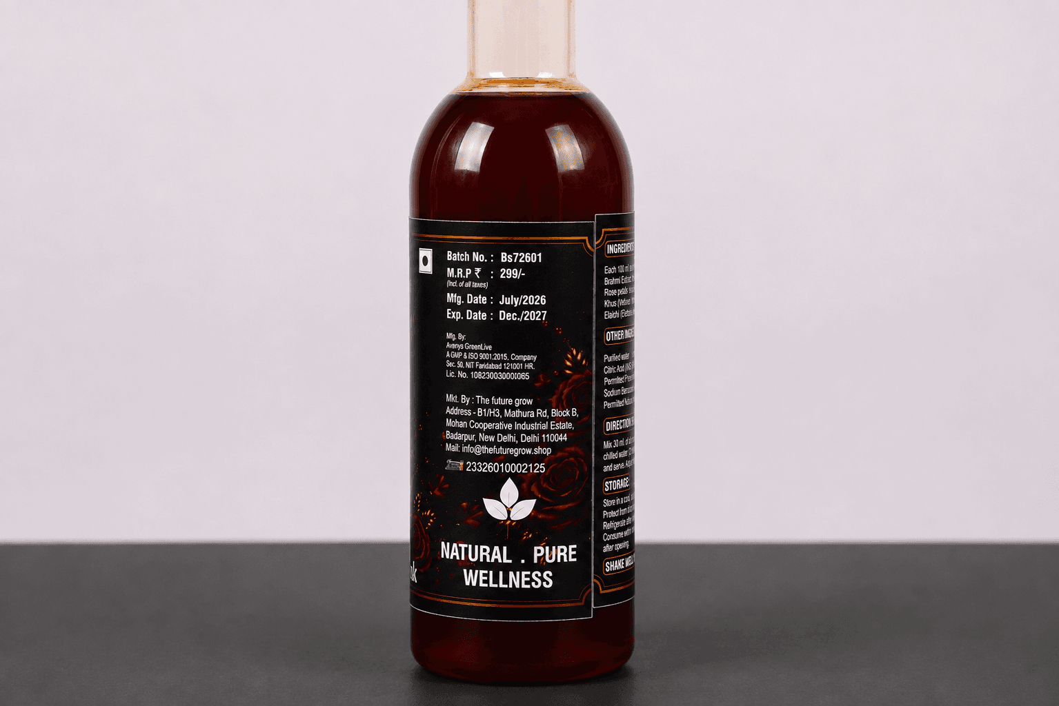 BRAHMI SHARBAT " Rose Flavour" — image 4 of 4